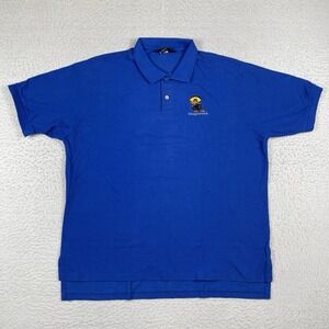Lands End Polo Shirt Mens XL Blue Magnavox Crow Vintage Electronics USA Workwear